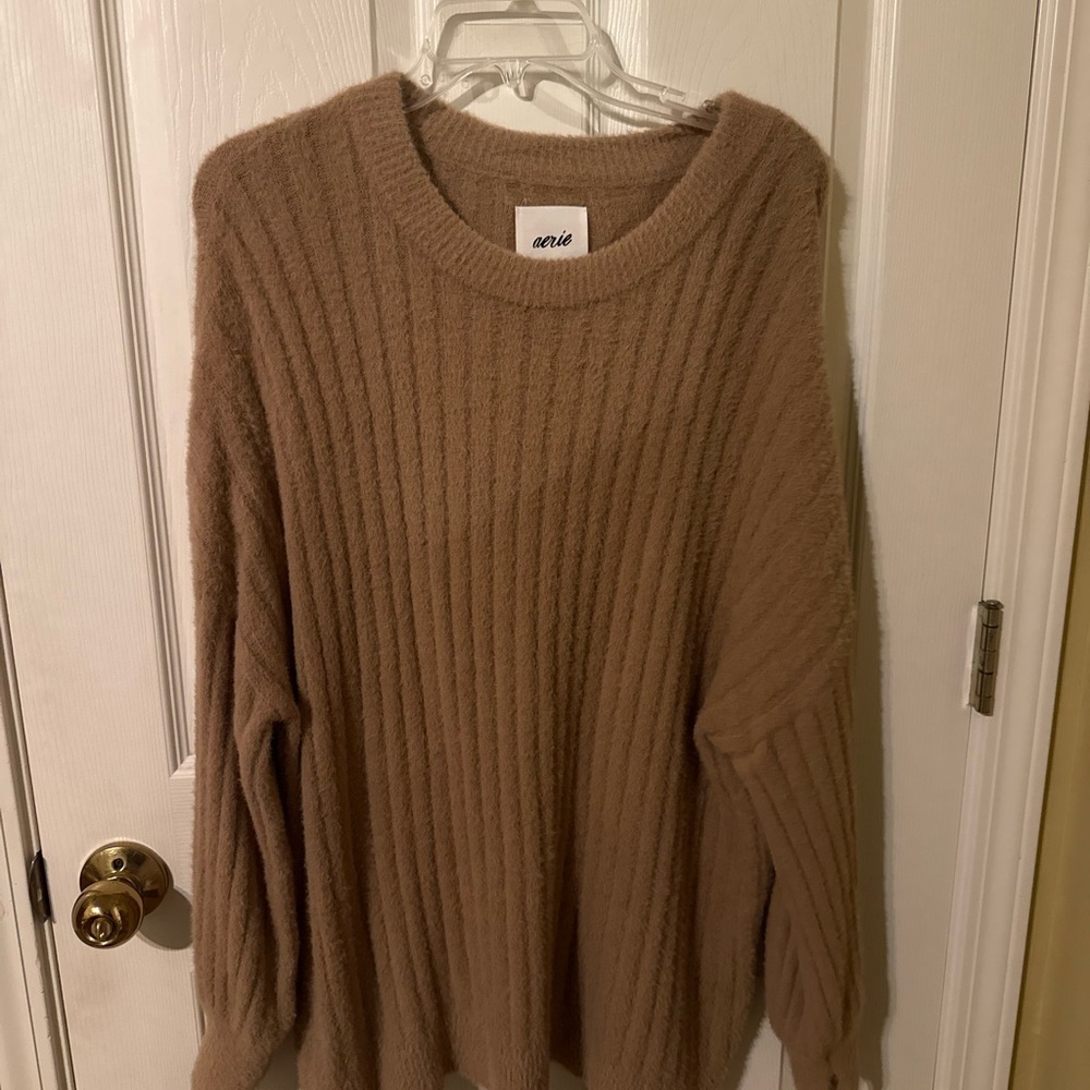 Aerie Women's Tan oversized Sweater